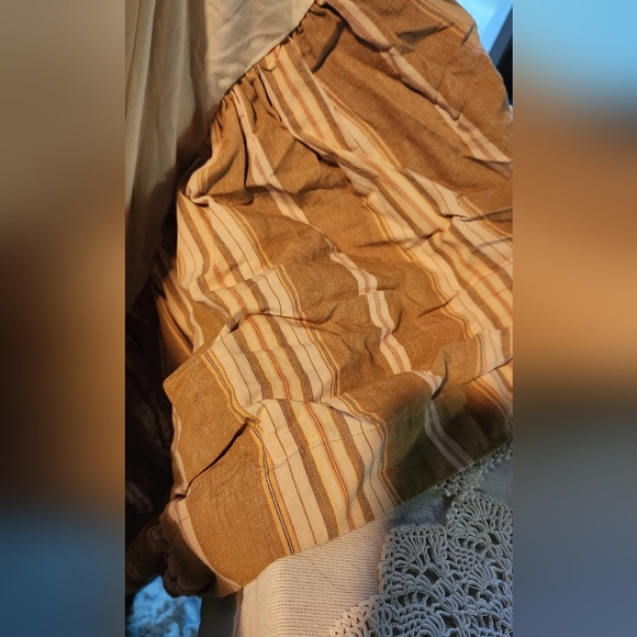 Nautica Other - Beige & Apricot stripe King Bedskirt